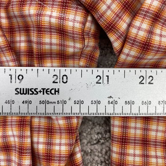 Banana Republic Shirt Men Medium Orange Checkered Button Up Non-Iron Classic Fit - Picture 6 of 7